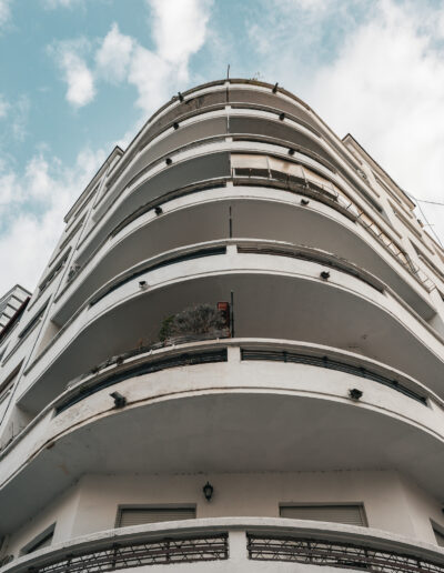 residential apartment block, likely featuring significant Art Deco or Modernist architectural influence