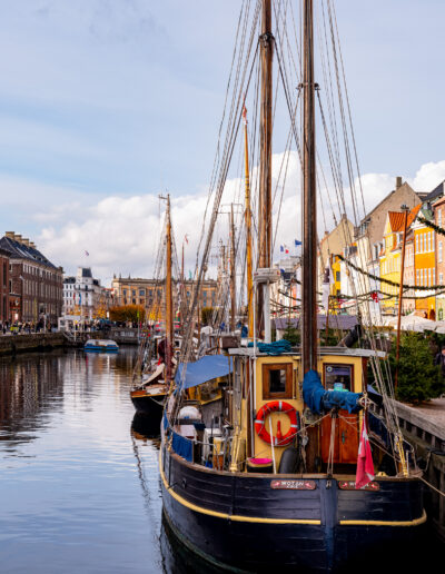 Nyhavn, a 17th-century waterfront, canal, and entertainment district in Copenhagen, Denmark