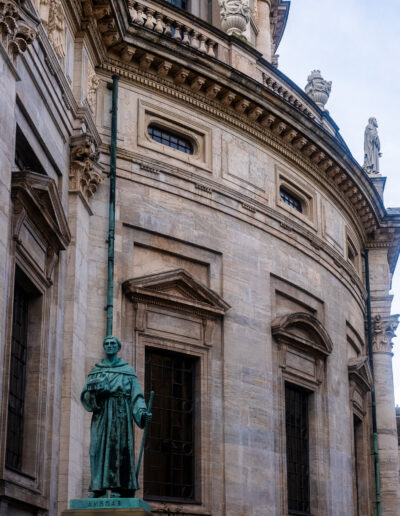 statue of Saint Ansgar situated outside the Marmorkirken (Frederik's Church) in Copenhagen, Denmark.