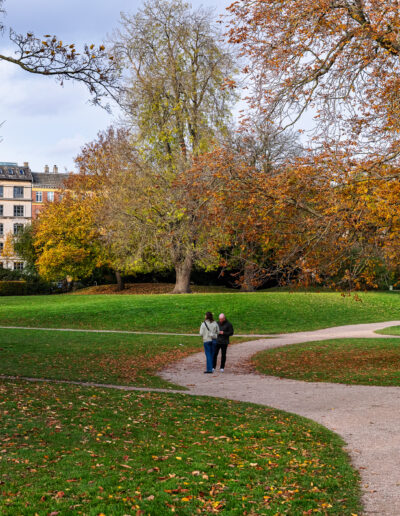 People in a park in autumn in Copenhagen Denmark