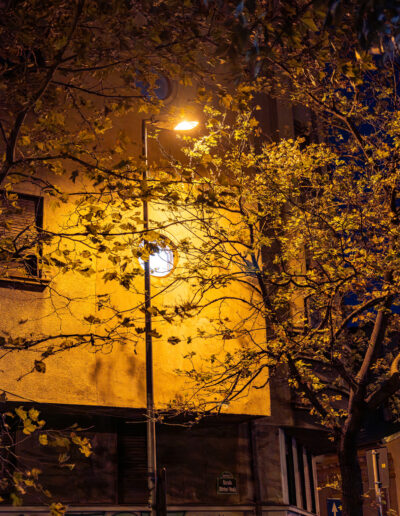 Street Light on Strada Știrbei Vodă in Bucharest at night
